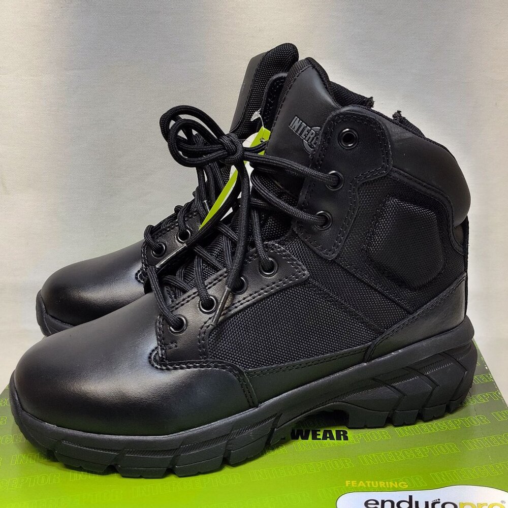 Interceptor Litefast Tactical Boots Womens Size 7 Zippered 6" Shaft Soft Toe NIB